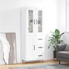 vidaXL Highboard h&oslash;yglans hvit 69,5x34x180 cm konstruert tre