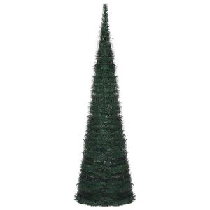 vidaXL Juletre with LED String Lights gr&oslash;nn 150 x 150 cm PVC