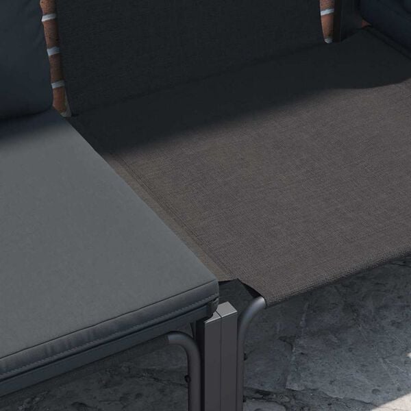 vidaXL Hagesofa Set med pute 11 pcs Svart Stål