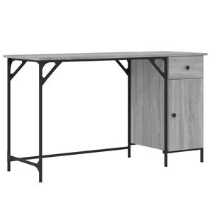vidaXL Skrivebord gr&aring; sonoma 131x48x75 cm konstruert tre