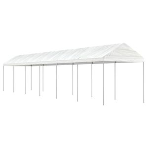 vidaXL Paviljong med tak hvit 13,38x2,28x2,69 m polyetylen
