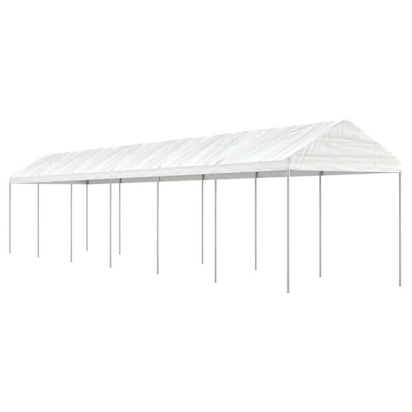 vidaXL Paviljong med tak hvit 13,38x2,28x2,69 m polyetylen