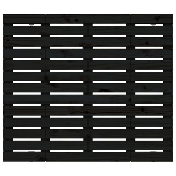 vidaXL Veggmontert sengegavl svart 146x3x91,5 cm heltre furu