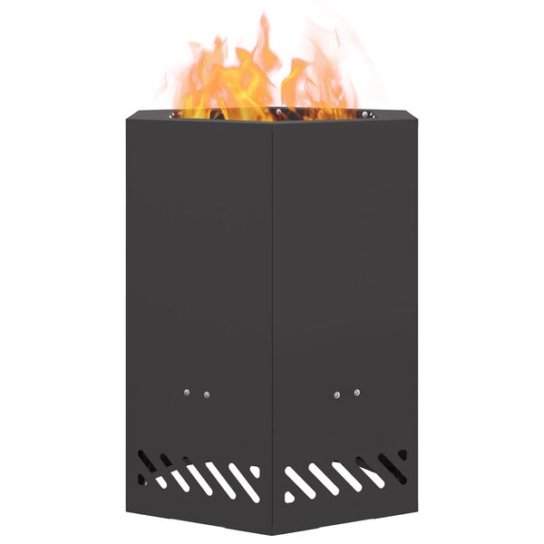 vidaXL Røykfri ildsted Svart 38 x 38 x 51 cm Stål