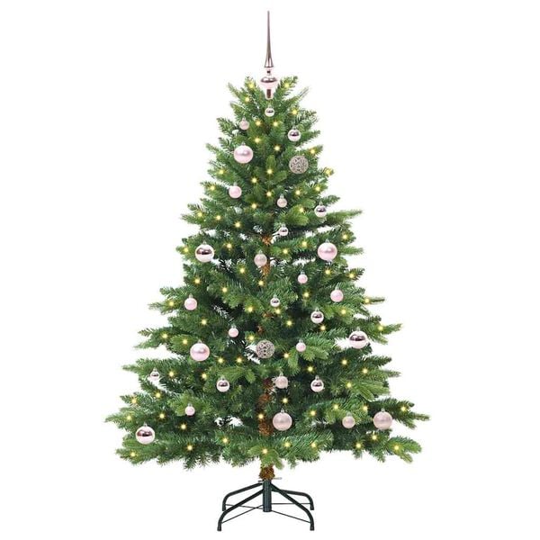 vidaXL Kunstig juletre med 150 LED med stativ gr&oslash;nn 150 cm PE og PVC