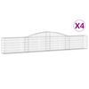 vidaXL Gabionkurver buede 4 stk 400x30x60/80 cm galvanisert jern