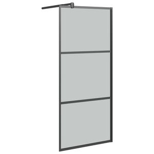 vidaXL Dusjvegg 80x195 cm m&oslash;rkt ESG-glass svart