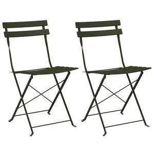 vidaXL Hage Folding Stol 2 stk. gr&oslash;nn Metall