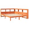 vidaXL Seng med bokhylle uten madrass voksbrun 140x190 cm heltre furu