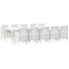 vidaXL Hage Spisegruppe 11 pcs Hvit og taupe Syntetisk rotting