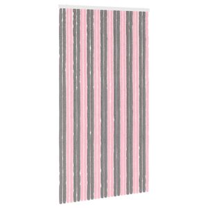 vidaXL Insektgardin Chenille S&oslash;lvgr&aring; og rosa 118 x 220 cm 100% PP