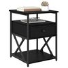 vidaXL Nattbordskap med skuff Svart Eik 40 x 42 x 55 cm Konstruert tre