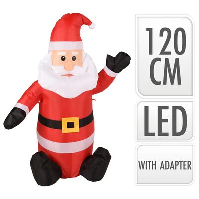 Ambiance Oppblåsbar julenisse med LED 120 cm