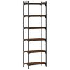 vidaXL Bokhylle 6 etasjer brun eik 60x30x188 cm konstruert tre