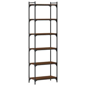 vidaXL Bokhylle 6 etasjer brun eik 60x30x188 cm konstruert tre