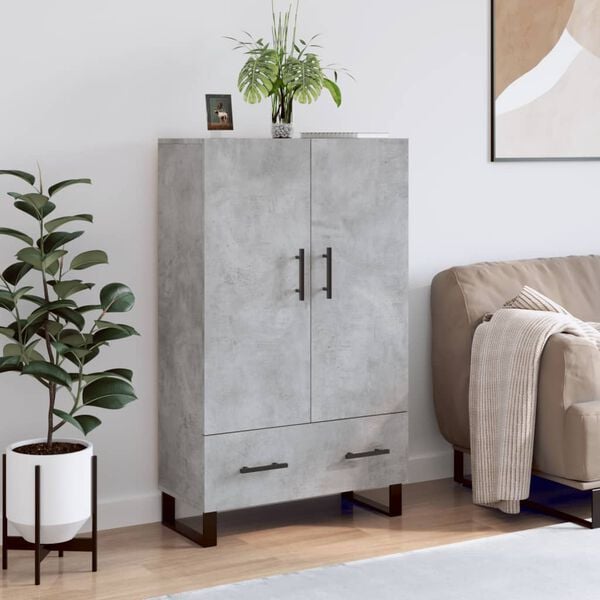 vidaXL Highboard betonggr&aring; 69,5x31x115 cm konstruert tre