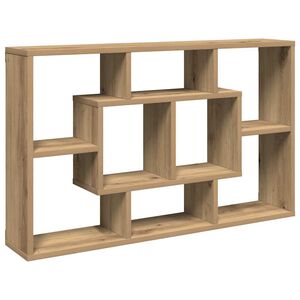 vidaXL Vegghylle h&aring;ndverkseik 85x16x52,5 cm konstruert tre