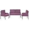 vidaXL Sofasett med pute 3 pcs Lilla 115 x 56 x 80 cm Kryssfin&eacute;r
