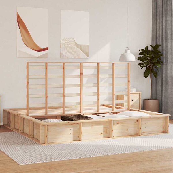 vidaXL Sengestamme Brun 180 x 200 cm Massiv furu