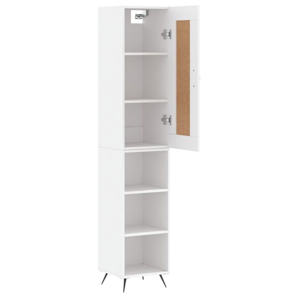vidaXL Highboard hvit 34,5x34x180 cm konstruert tre