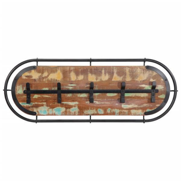 vidaXL Veggmontert knaggrekke med 5 kroker heltre akasie