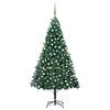 vidaXL Forh&aring;ndsbelyst kunstig juletre med kulesett gr&oslash;nn 240 cm