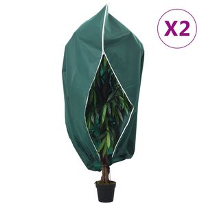 vidaXL Plantefleecetrekk med glidel&aring;s 2 stk 70 g/m&sup2; 1,2x1,8 m