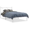 vidaXL Sengeramme i metall med hodegavl hvit 100x190 cm