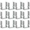 vidaXL Jordspyd for gjerde 12 stk s&oslash;lv 12x6x15 cm galvanisert st&aring;l