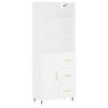 vidaXL Highboard hvit 69,5x34x180 cm konstruert tre