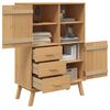 vidaXL Highboard OLDEN brun 85x43x125 cm heltre furu
