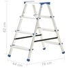 vidaXL Dobbel trappestige aluminium 4 trinn 90 cm