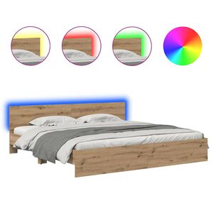 vidaXL Sengestamme Artisan Eik 200 x 200 cm Konstruert tre