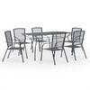 vidaXL Utend&oslash;rs spisestue 7 deler st&aring;l antrasitt