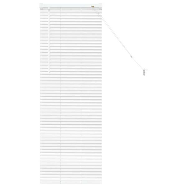 vidaXL Vindu Persienne med gardiner Hvit Aluminium