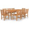 vidaXL 9-delers hagespisesett 200x100 cm heltre teak