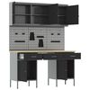 vidaXL Arbeidsbenk med skuff 8 pcs Svart 150 x 55 x 200 cm St&aring;l