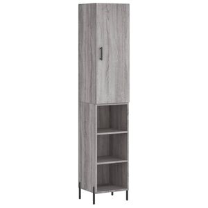 vidaXL Highboard gr&aring; sonoma 34,5x34x180 cm konstruert tre