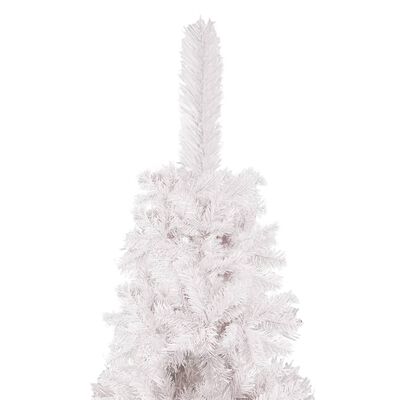 vidaXL Forhåndsbelyst slankt juletre hvit 120 cm