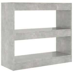 vidaXL Bokhylle/romdeler betonggr&aring; 80x30x72 cm