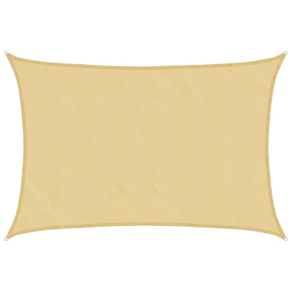 vidaXL Solseil sand 2,5x2 m 100% polyester oxford