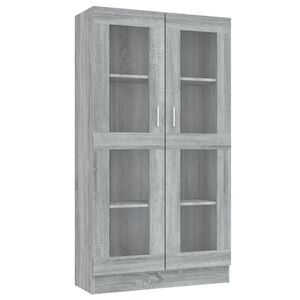 vidaXL Vitrineskap gr&aring; sonoma 82,5x30,5x150 cm konstruert tre