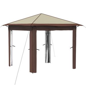vidaXL Gazebo uten sidevegg 2,6 x 2,6 m Krem og brun