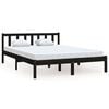 vidaXL Sengeramme svart heltre furu 150x200 cm King Size