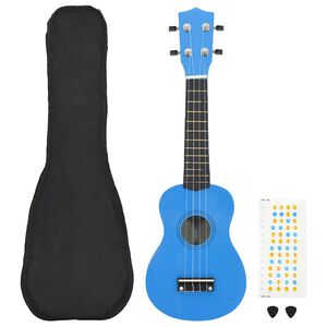 vidaXL Sopran-ukulele sett med veske for barn babyblå 21"