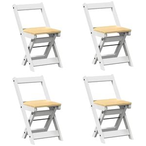 vidaXL Klappstoler 4 stk "Corona" Hvit heltre furu