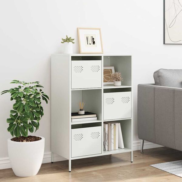 vidaXL Highboard hvit 68x39x103,5 cm stål