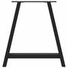 vidaXL Spisebordben A-formet 2 stk svart 80x(72-73) cm stål