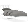 vidaXL Sengeramme i metall uten madrass med hodegavl hvit 75x190 cm