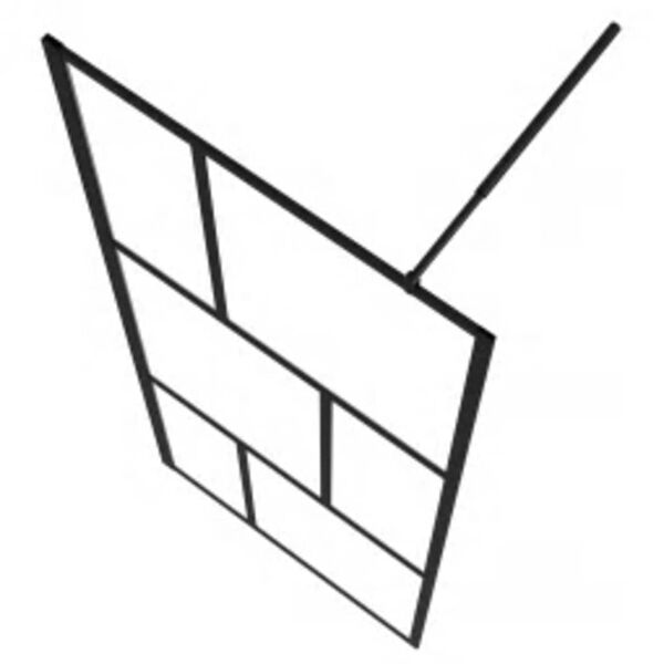 vidaXL Dusjvegg med herdet glass svart 80x195 cm